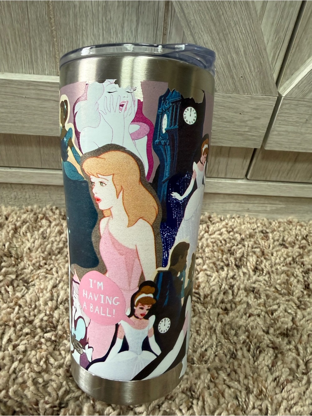 tervis Cinderella Themed Pink & Blue Stainless Tumbler